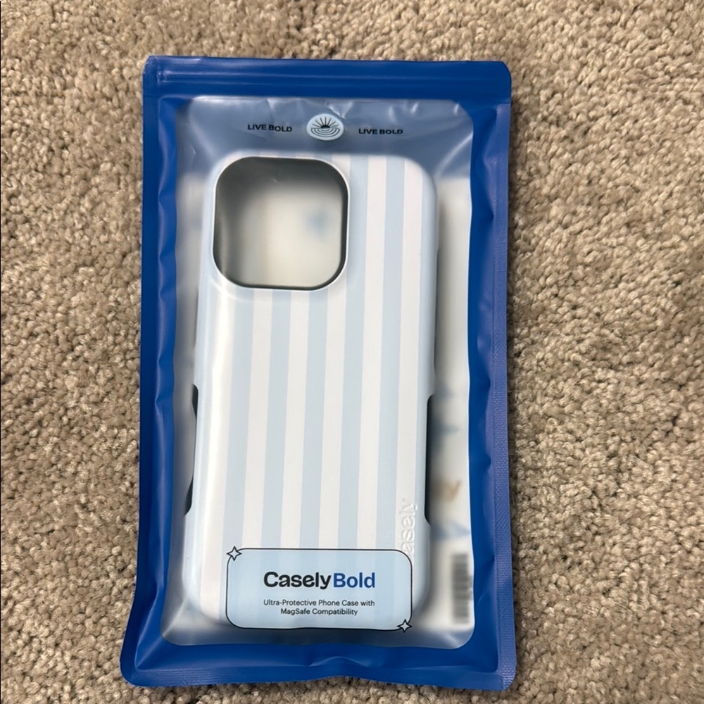 iPhone 16 Pro - Casely Bold Flex Blue Stripes Phone Case